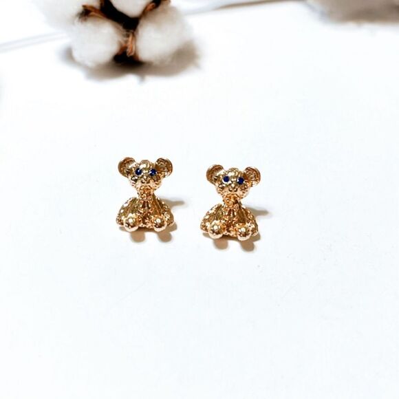 Teddy bear stud earrings N295 - Picture 4 of 6